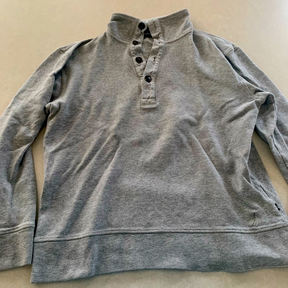 Nautica Small Grey half-button up shirt